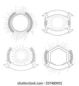 Sunburst hipster logos template set