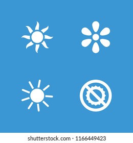 Sunburst icon. collection of 4 sunburst filled icons such as sun. editable sunburst icons for web and mobile.