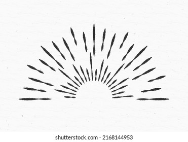 Sunburst icon. Half circle sun burst or starburst collection isolated on the grunge background. Vector illustration.