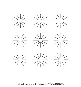 Sunburst icon set vector illustration.