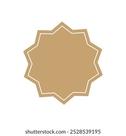 Etiqueta de insignia de Vector de icono de Sunburst. Starburst beige promo elemento de diseño de Anuncio Etiqueta de venta vacía.