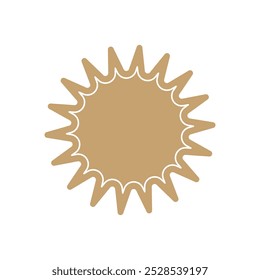 Sunburst icon vector badge tag. Starburst beige promo banner design element Empty sale label.