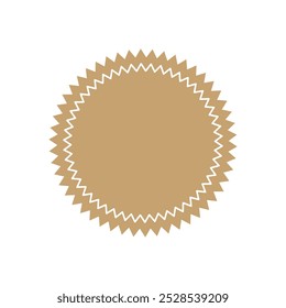 Sunburst icon vector badge tag. Starburst beige promo banner design element Empty sale label.