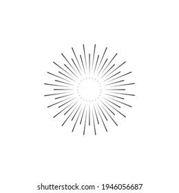 Diseño plano del vector del icono de explosión de sol