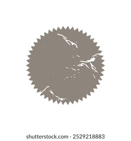 Sunburst icon vector grunge badge tag. Starburst gray shabby promo banner design element Empty sale label.
