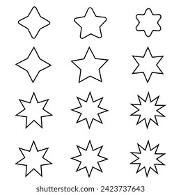 Sunburst icon vector set. Stars illustration sign collection. Price tag symbol. Retro star logo.