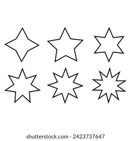 Sunburst icon vector set. Stars illustration sign collection. Price tag symbol. Retro star logo.