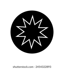 Vector de Sunburst icon. Signo de ilustración de estrella. Símbolo de Precio. 