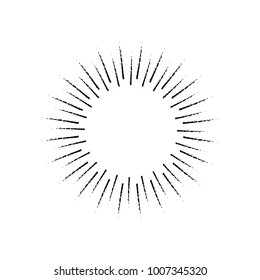 Sunburst icon vintage isolated on white background