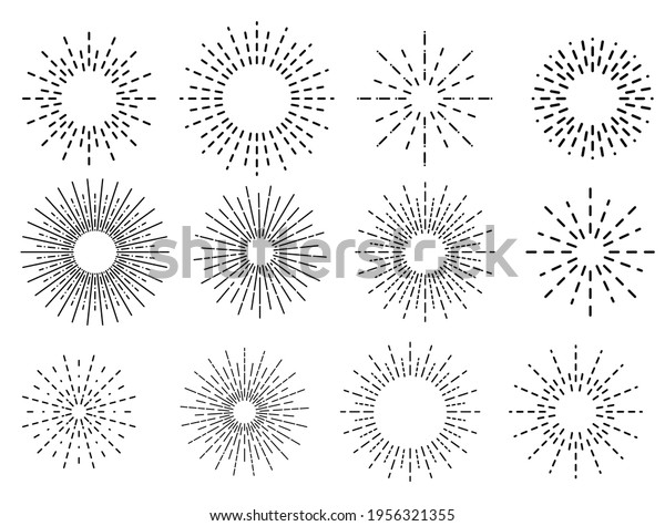 Sunburst Ink Hand Drawn Vector Set Stock Vector (Royalty Free ...