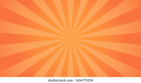 Sonnenbrust, heller Hintergrund mit Sonnenstrahl. Abstrakte Sommersonne scheint. Orange und gelbe Farben. Flaches Vektorillustration-Illustration