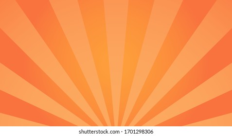 Fondo claro de la explosión del sol con rayo naranja. El sol del verano abstracto. Color naranja y amarillo. Ilustración vectorial plana