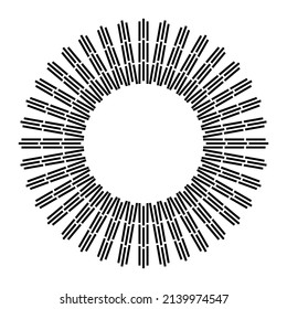 Sunburst Line Abstract Frame. Modern Design. Vector