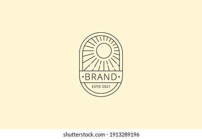 Plantilla vectorial de logotipo de cosecha de luz solar adaptada a la marca de productos clásica