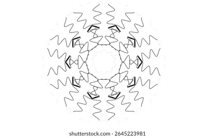 Sunburst Mandala Pattern – Abstract Radial Line Vector