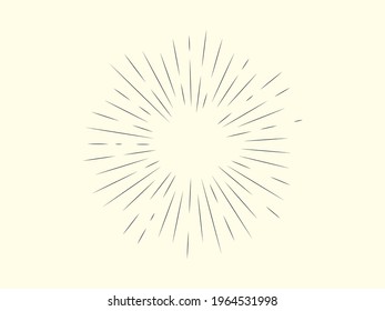 Sunburst. Old decorative overlay element, monochrome. retro. Vector illustration.
