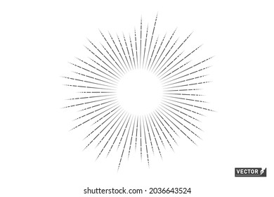 Sunburst. An old decorative overlay element . Starburst retro. Vector object on an isolated yellow background.