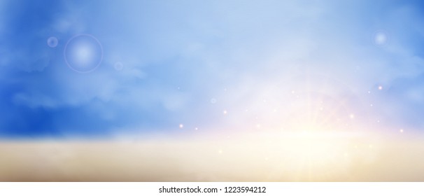 Sunburst on twilight sky background, illustration vector eps10