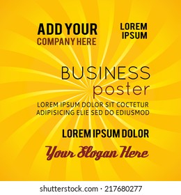 Sunburst, orange light rayr, design layout template