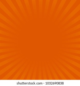 Sunburst orange rays pattern. Radial sunburst ray background vector illustration.