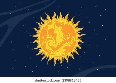 Sunburst in outer space vector illustration