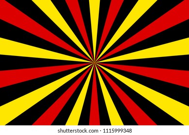 Sunburst Pattern Abstract Background. Ray. Radial. Celebration Event & Sport Backdrop. Belgium, Germany flag color concept. Vector 