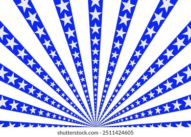 Sunburst pattern background with stars. retro blue sunburst background