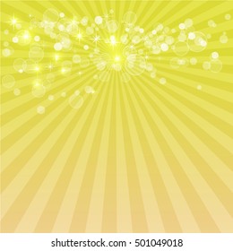 Sunburst pattern with glow abstract gold background