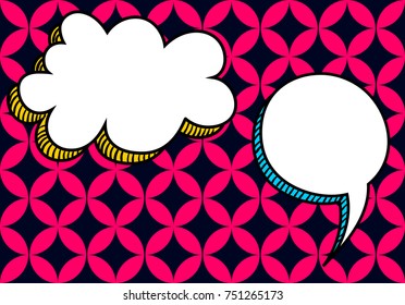  Sunburst picture blank template pop art style comic text speech bubble halftone dot radial background. Comics book dialog empty cloud, cartoon box pop-art. Creative idea conversation sketch explosion