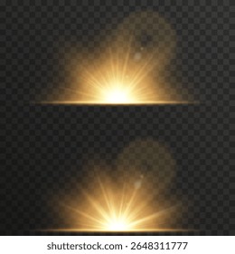 Sunburst PNG suits modern UI or promo graphics. Light leak shines gently with warm sun illusion. Overlay elements enrich depth in web backgrounds.
