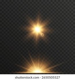 Sunburst PNG suits modern UI or promo graphics. Light leak shines gently with warm sun illusion. Overlay elements enrich depth in web backgrounds.