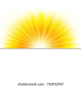 Sunburst Poster With Beams, With Gradient Mesh, Vector Illustration