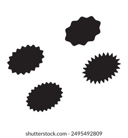 Sunburst promotion tag. Set of black starburst icon.