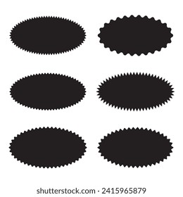 Sunburst promotion tag, starburst speech bubbles, bursting sticker promo badges. Explosion star button vector illustration.
