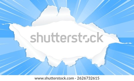 Sunburst and Punched Paper Background, concentration Line Effect, Frame