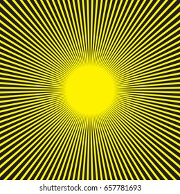 Sunburst radial pattern in black and yellow