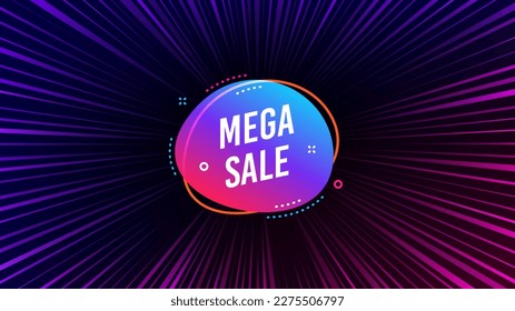 Sunburst ray beam banner. Mega sale sticker. Discount banner shape. Coupon bubble icon. Offer explosion background. Sun burst ray effect. Mega sale badge. Vector