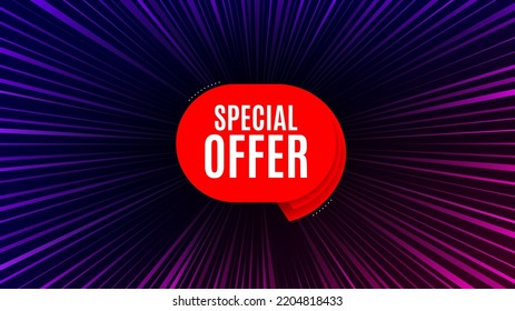 Sunburst ray beam banner. Special offer banner. Discount sticker shape. Sale coupon bubble icon. Offer explosion background. Sun burst ray effect. Special offer badge. Vector