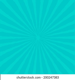 Sunburst with ray of light. Blue background. Vector illustration