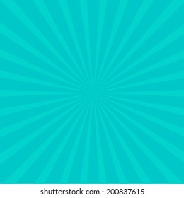 Sunburst with ray of light. Template.  Blue background. Vector illustration