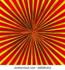 Sunburst Ray Light Yellow on Red Background Vector Illustration Comic Style