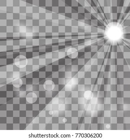 sunburst rays with blur lights on a chequered background