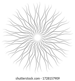 Sunburst rays retro design elements isolated on a white background. Starbursts circles. Vintage Sunburst Design. Vector illustration.