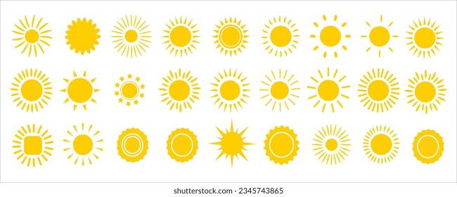 Sunburst. Rays. Sunburst vector icons. Rays in simple retro design. Sun rays. Vector illustration