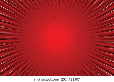Sunburst red rays pattern. Radial background