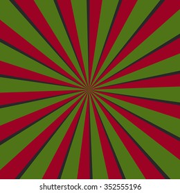 Sunburst red&green background for Christmas.