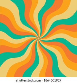 sunburst retro 70s abstract colorful vector background