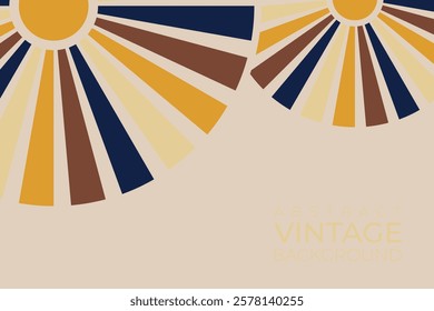 Sunburst retro abstract background, sun retro design background