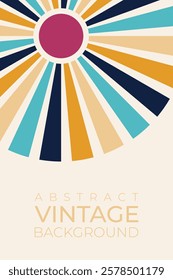 Sunburst retro abstract background, sun retro design background