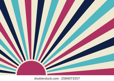 Sunburst retro abstract background, sun retro design background